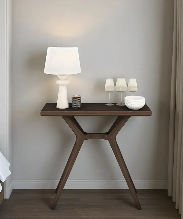 Walnut Console Table, Modern Aesthetic, Y-Leg Frame