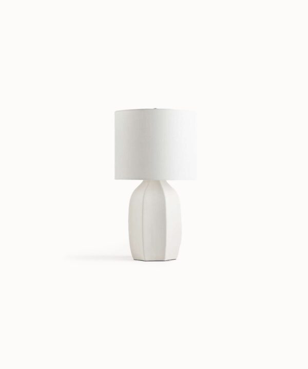 Compact Ivory Stoneware Desk Light