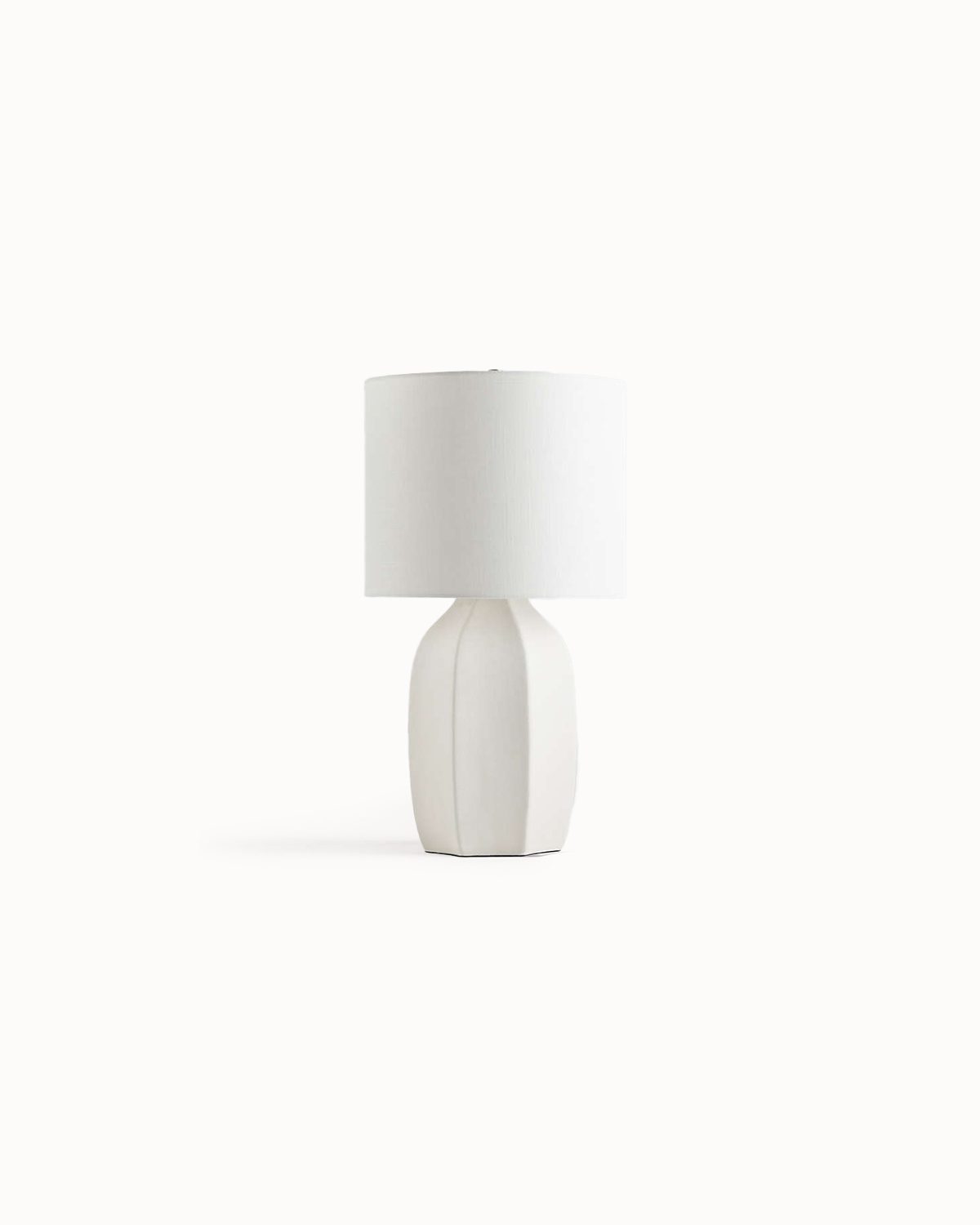 Compact Ivory Stoneware Desk Light